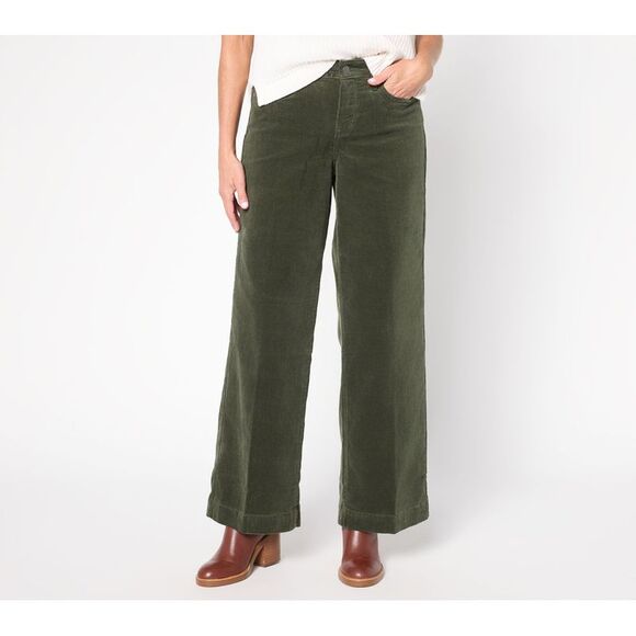 NYDJ Pants - NYDJ Women's Pants Sz 8 Teresa Wide-Leg Corduroy Green A705671